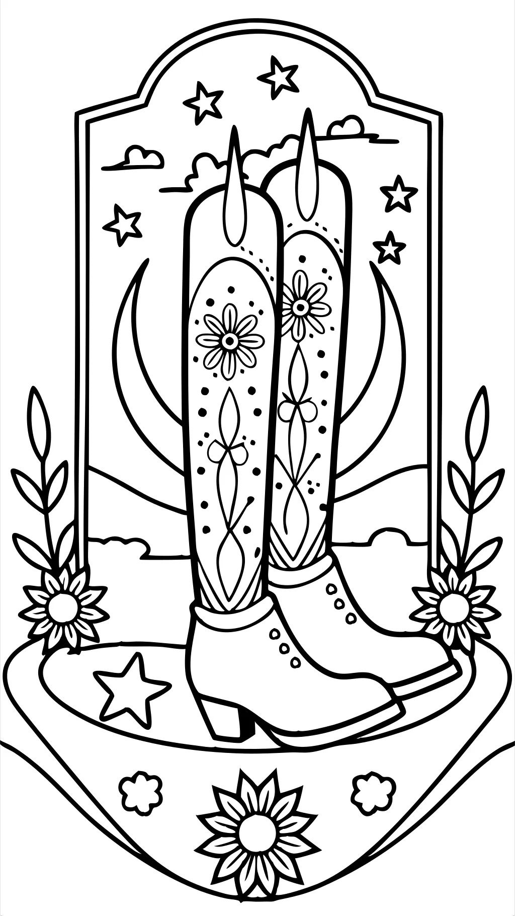 cowgirl bottes coloriage